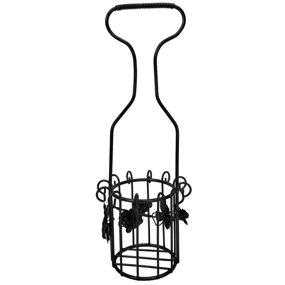 Grape Vine Barware Bottle Wire Caddy Basket Carrier Holder Display Decor Vtg